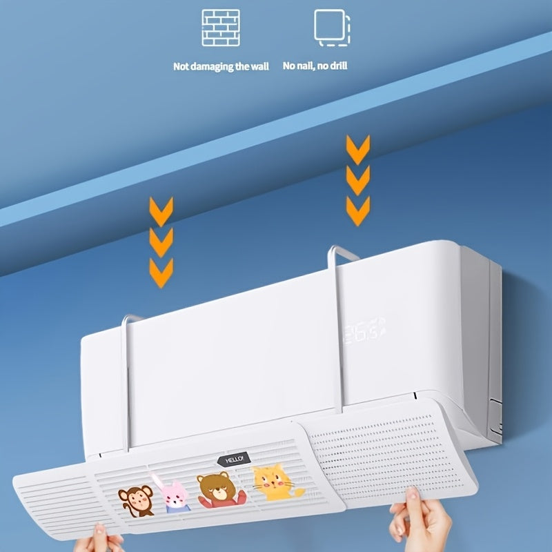 Large Air Conditioning Windshield Block Direct Airflow Improve Comfort Cartoon Print