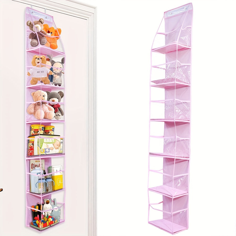Over-the-Door Hanging Organizer with 6 Shelves Clear Window Polyester Large Capacity