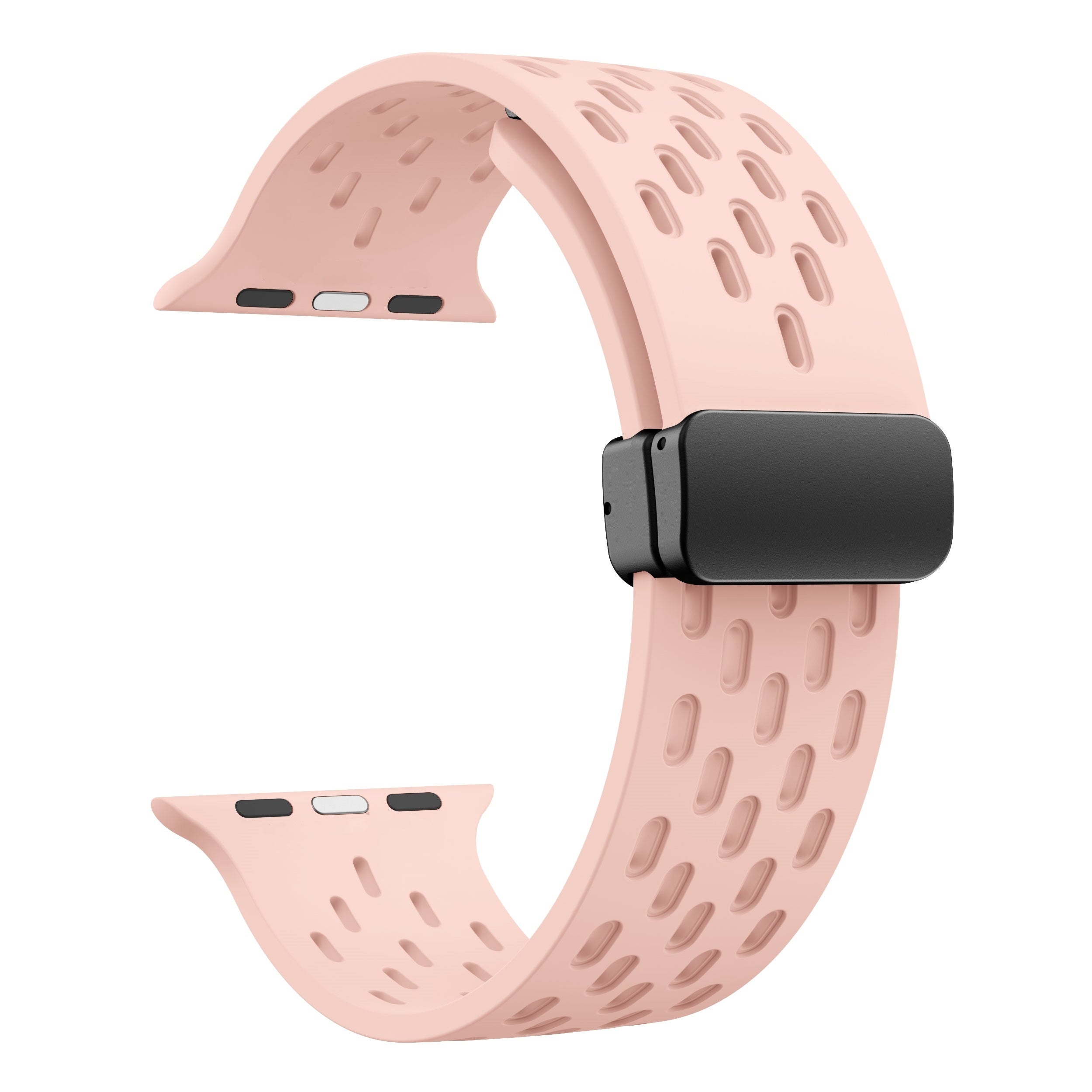 Silicone Watch Band with Breathable Holes for Apple Watch Series 1-8 Waterproof Magnetic 38mm-49mm