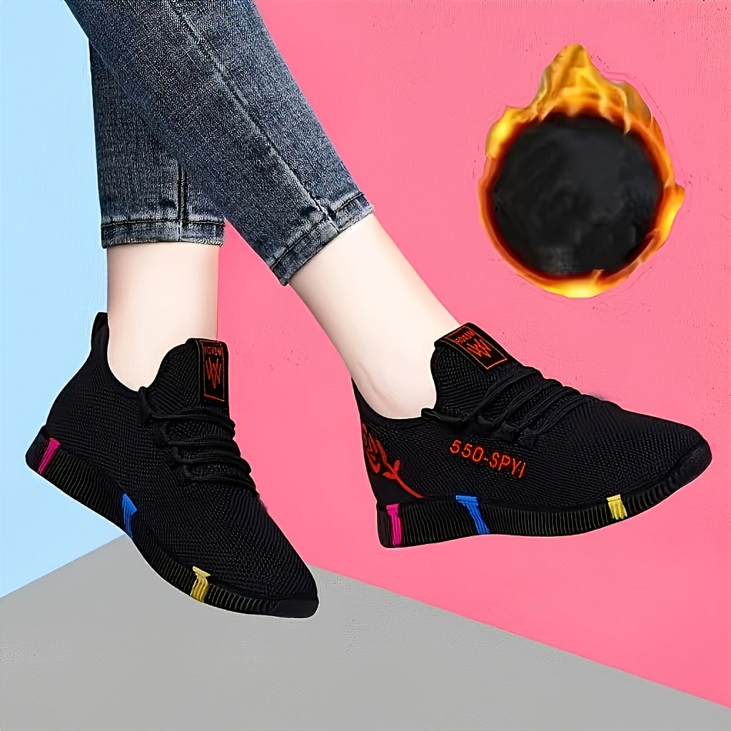 Women's Mesh Sneakers Lightweight Black Casual Low-Top Shoes