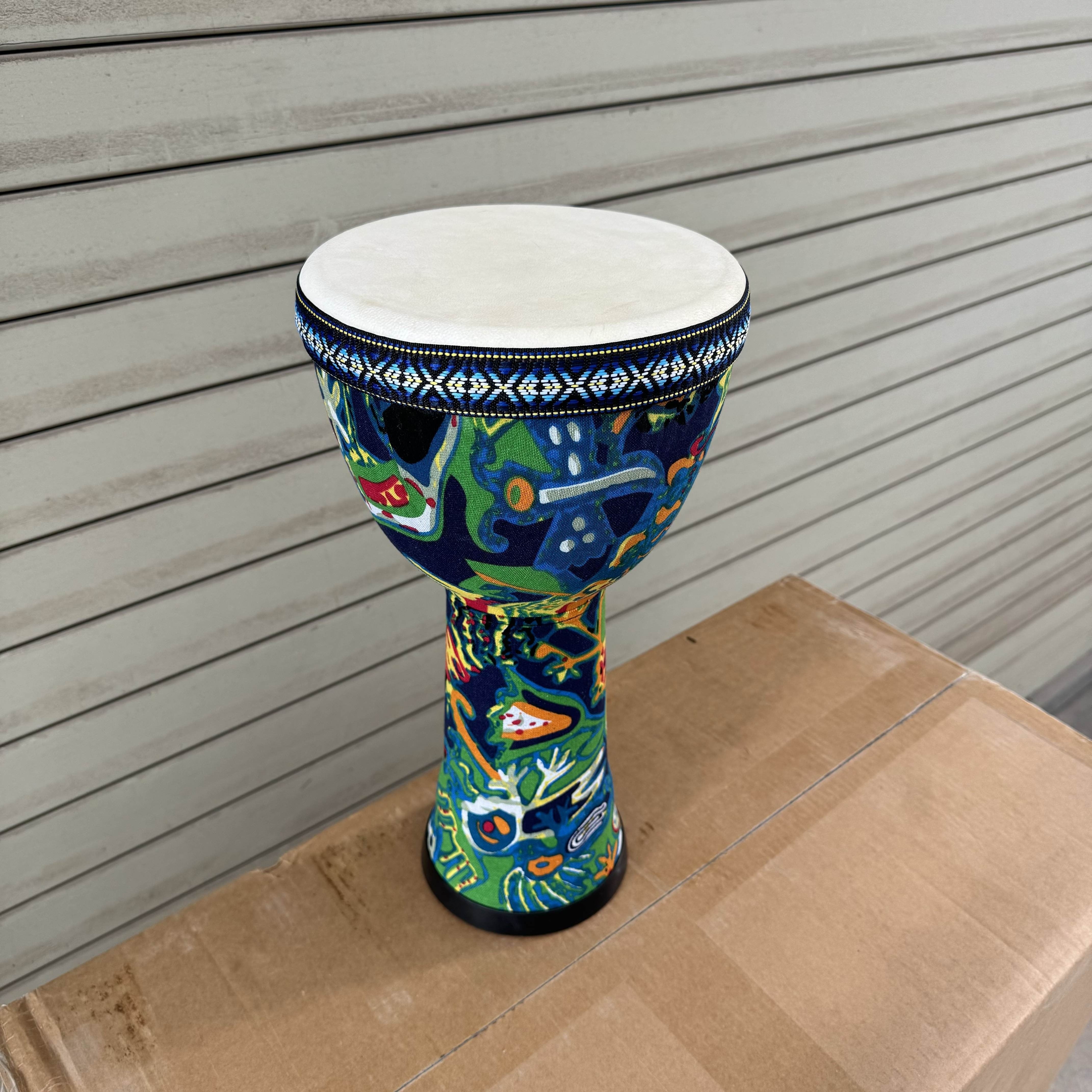 8-дюймовый африканский ручной барабан из ПВХ, многоцветный, перкуссионный инструмент