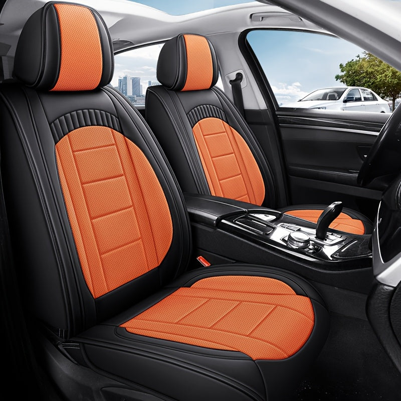 Car Seat Cover Waterproof Full Coverage Leather Auto Seat Mat for All Seasons