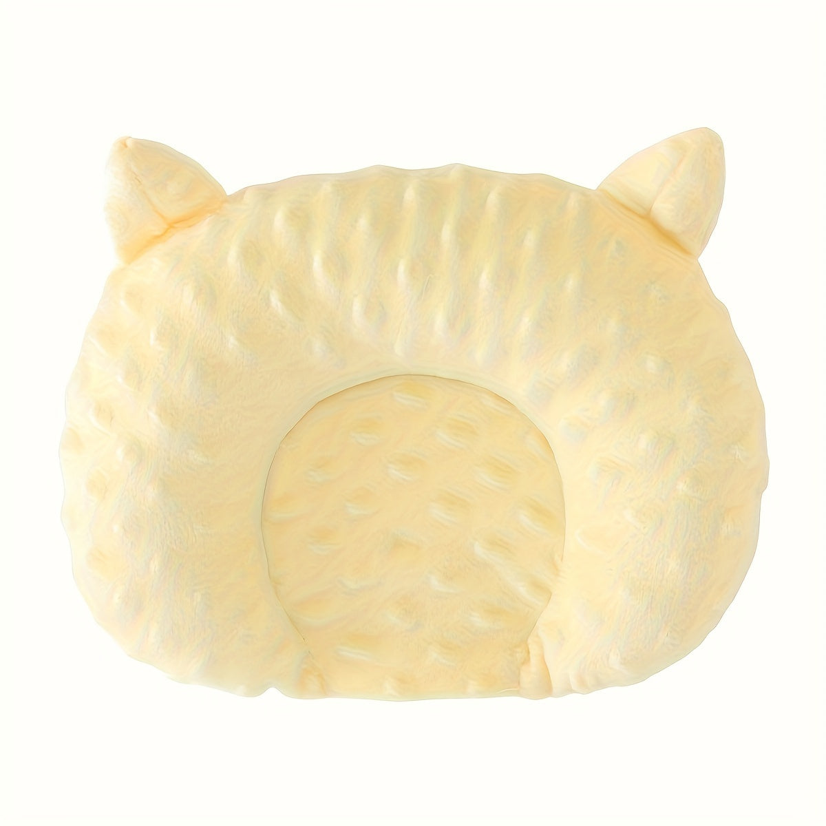 U-Shaped Pet Bed for Small Dogs and Cats Polyester Plush Oval Shape