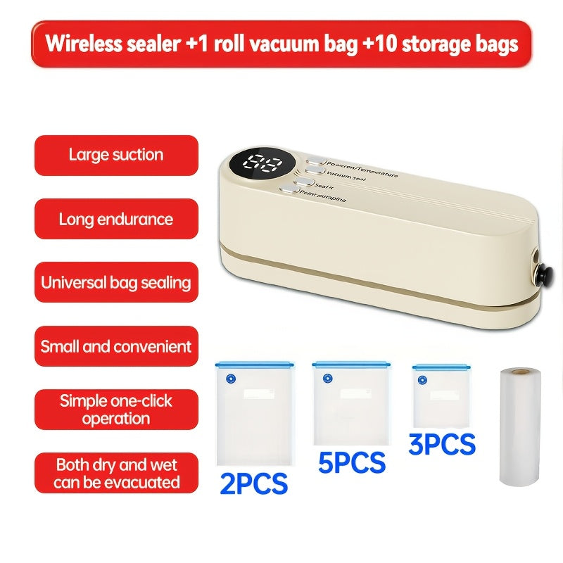 Qayta to'ldiriladigan batareyali portativ vakuum yopishtiruvchi to'plami oziq-ovqatni saqlash uchun