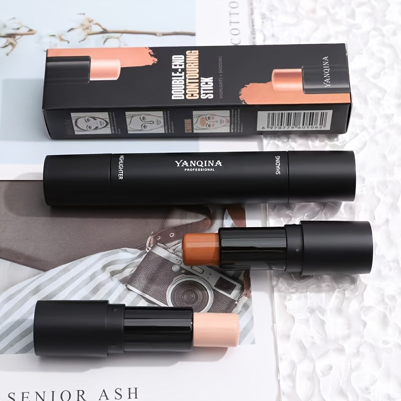 2 Pack Contour Stick Makeup Set Concealer Highlighter with Squalane