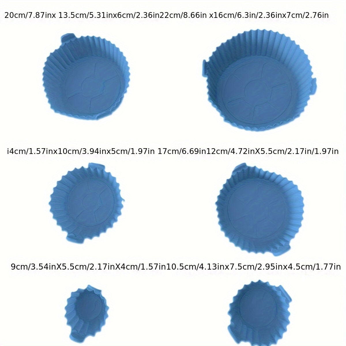 Silicone Air Fryer Roasting Pans Set of 6 Non-Stick Heat-Resistant Baking Trays