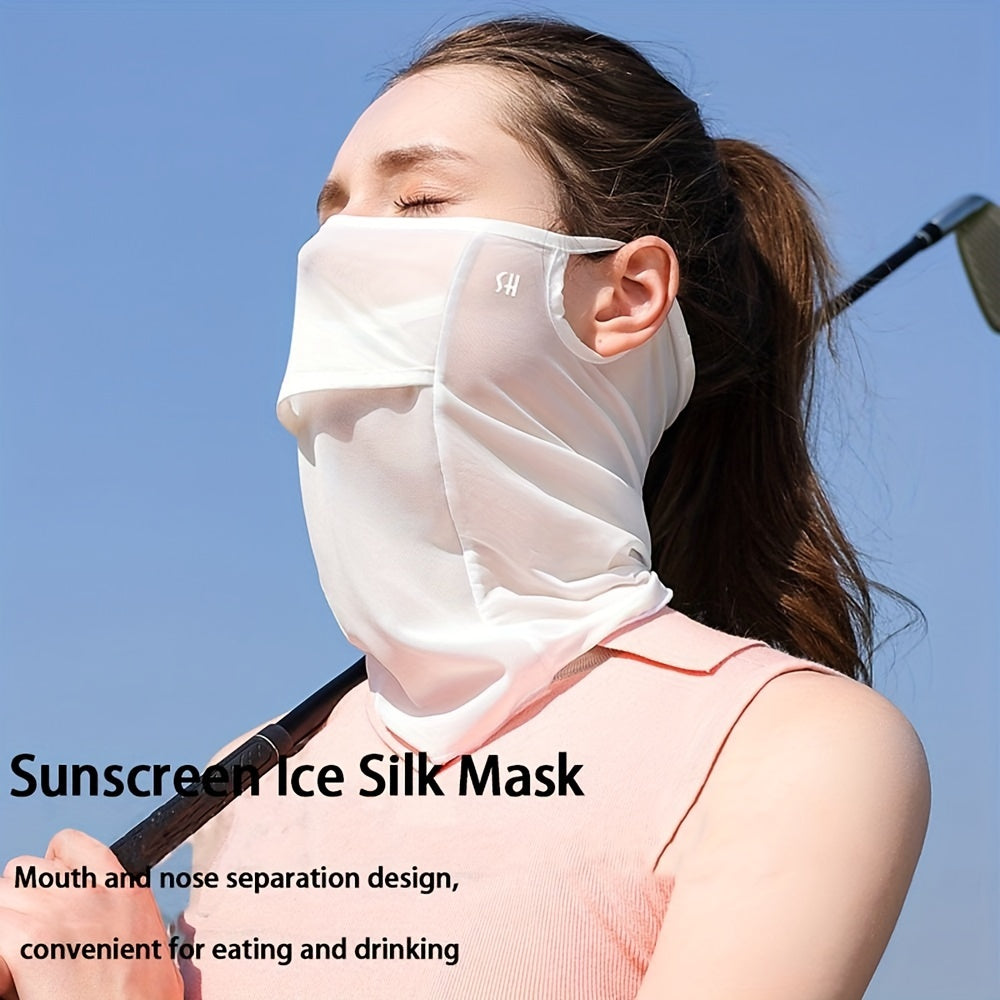 Breathable Ice Silk Face Mask UV Protection for Outdoor Sports Cycling Golf Women