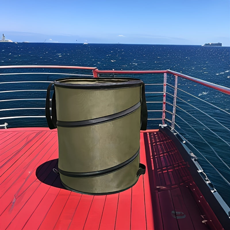 Портативный уличный складной мусорный бак с ручкой из водонепроницаемой ткани Oxford