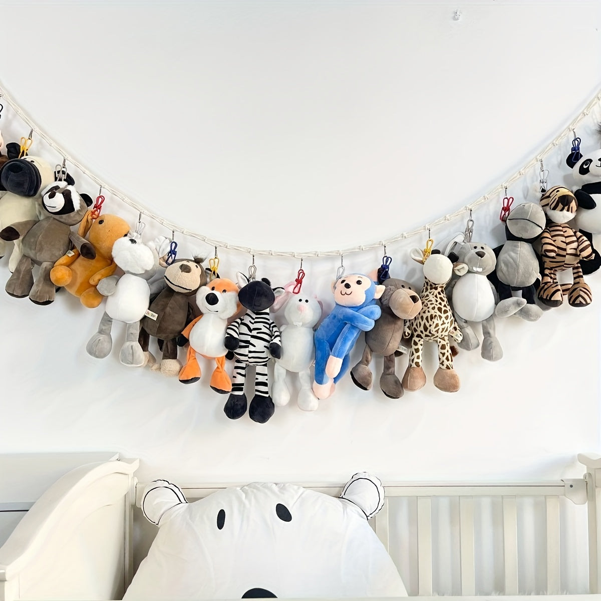 Woven Doll Organizer Hammock Hanging Storage Net for Stuffed Animals Room Decor