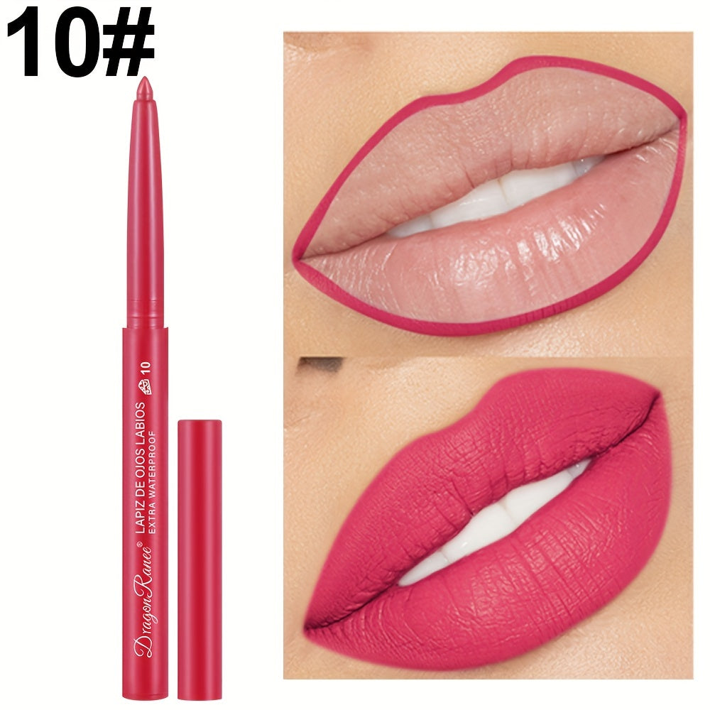 Women's Waterproof Matte Lip Liner Pencil Long-Lasting Velvet Automatic Twist
