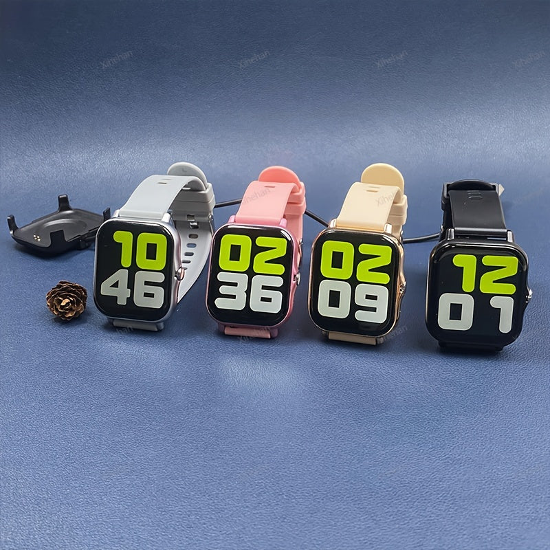 Men Women 1.83 Inch Touch Screen Smartwatch Fitness Tracker Wireless Calls Message Alerts Sports Modes Music Control Compatible with Android iPhone