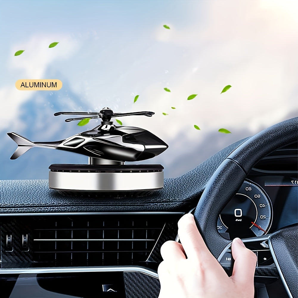 Solar Rotary Helicopter Car Air Freshener Long-Lasting Fragrance Interior Decor