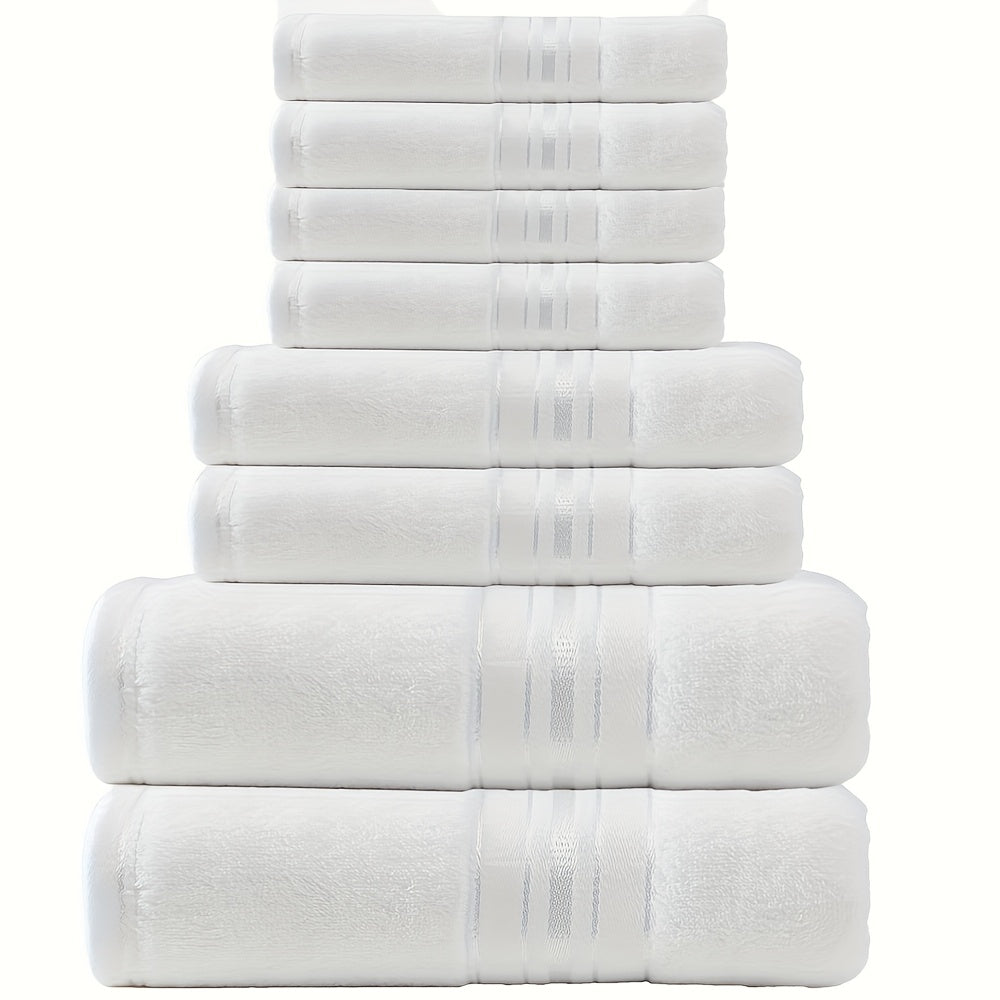 Luxury Cotton Towel Set 8-Piece Hotel Spa Bath Hand Washcloths