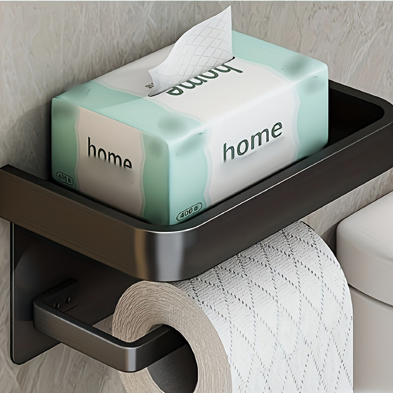 Toilet Paper Holder with Shelf Bathroom Storage Organizer
