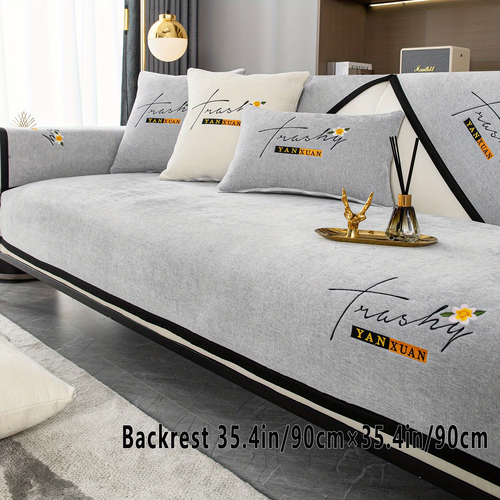 Chenille Sofa Slipcover All Seasons Protects Furniture and Enhances Home Decor