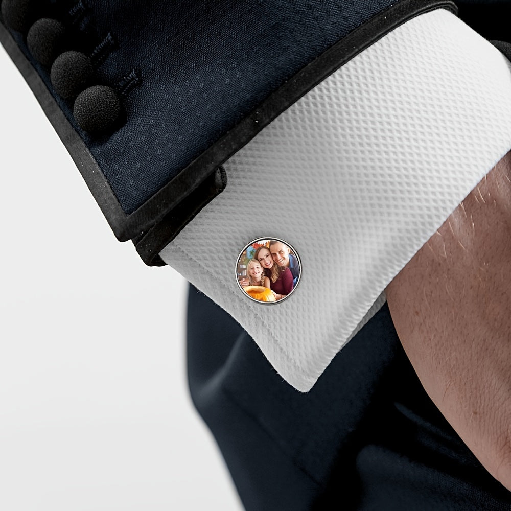 Set of 10 Customizable Metal Cufflinks and Badge Buttons in Various Shapes for Gifts