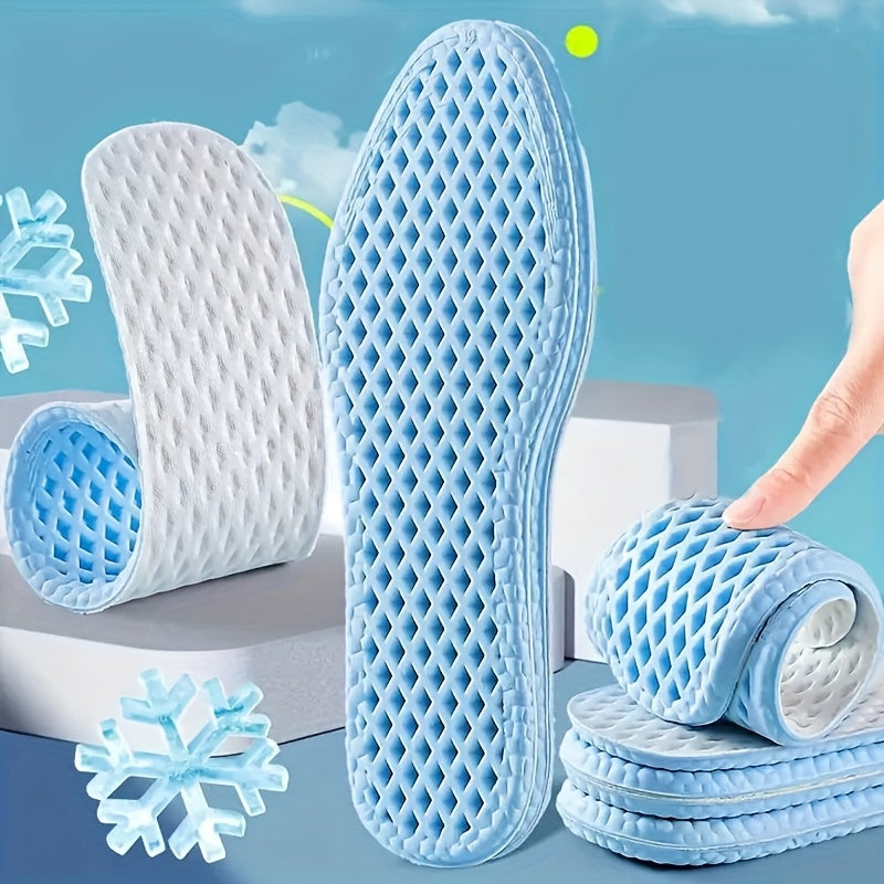 Unisex Summer Cooling Insoles Breathable Sweat-Wicking Reusable Purple/Blue