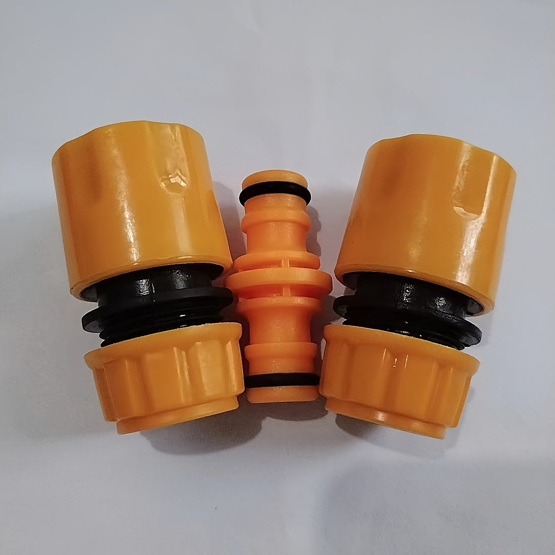 Set of 2 Water Pipe Fittings with Universal Nipple Rubber Yellow Inlet Connectors