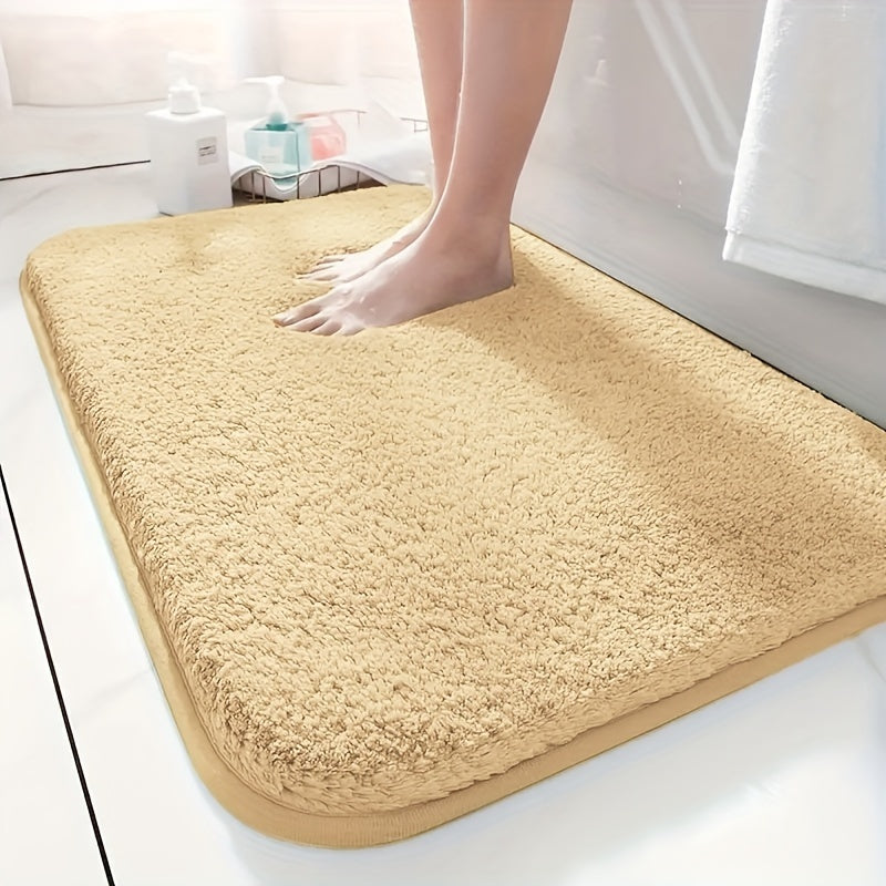 Luxurious Plush Bathroom Bath Mat Non-Slip Absorbent Washable Elegant