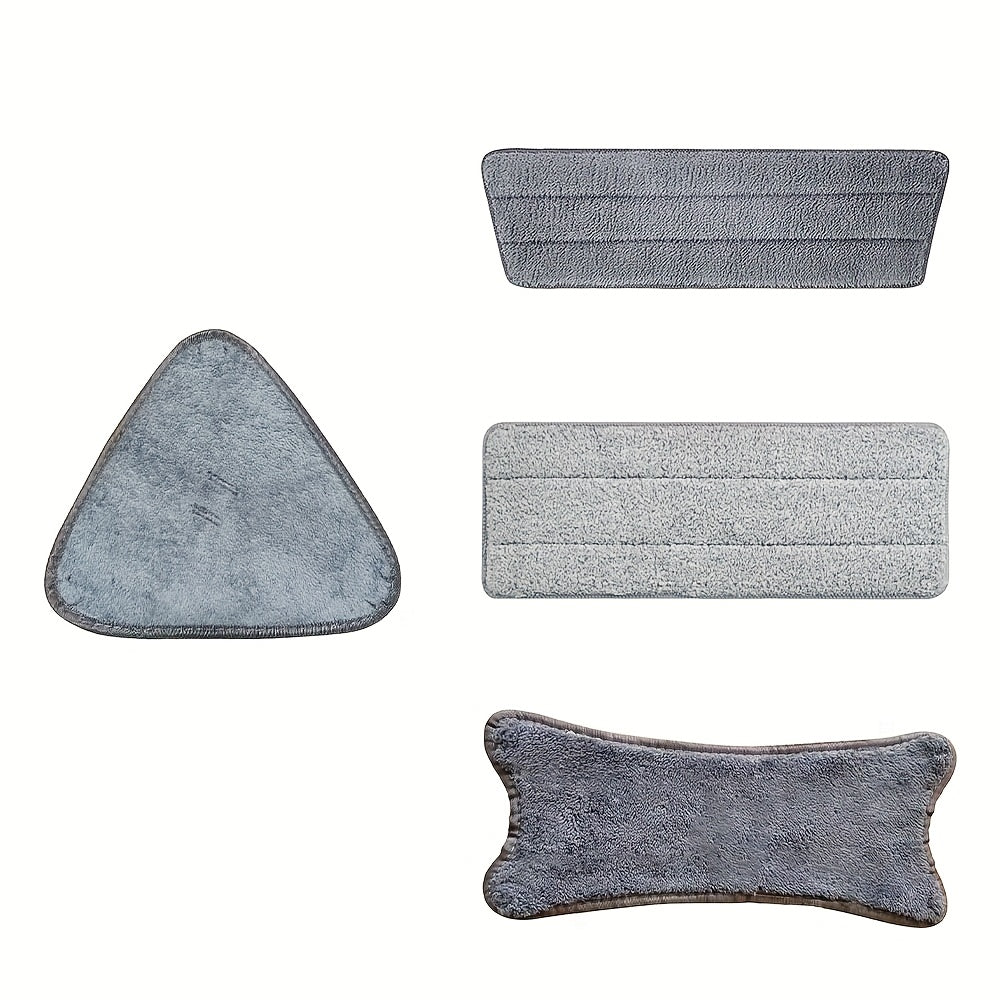 5 ta Mikroto'qima Mop Matolari to'plami - Nam va quruq tozalash uchun spray funksiyasi bilan uchburchak va to'g'ri burchakli almashtirish boshlarini o'z ichiga oladi, qayta ishlatiladigan