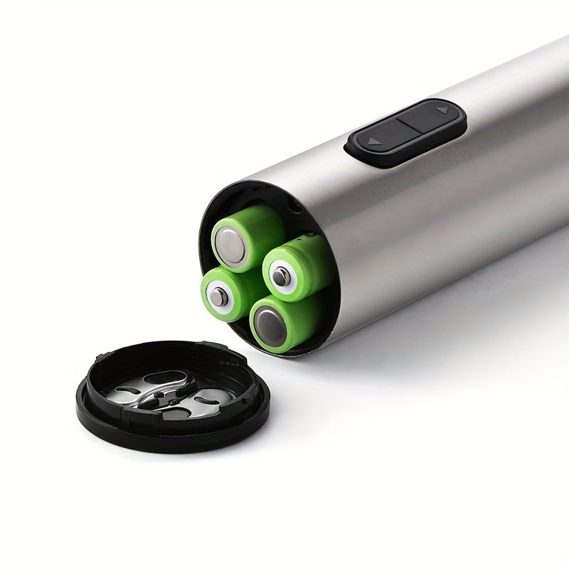 Stainless Steel Electric Wine Opener with Spiral Drill and Batteries 22cm