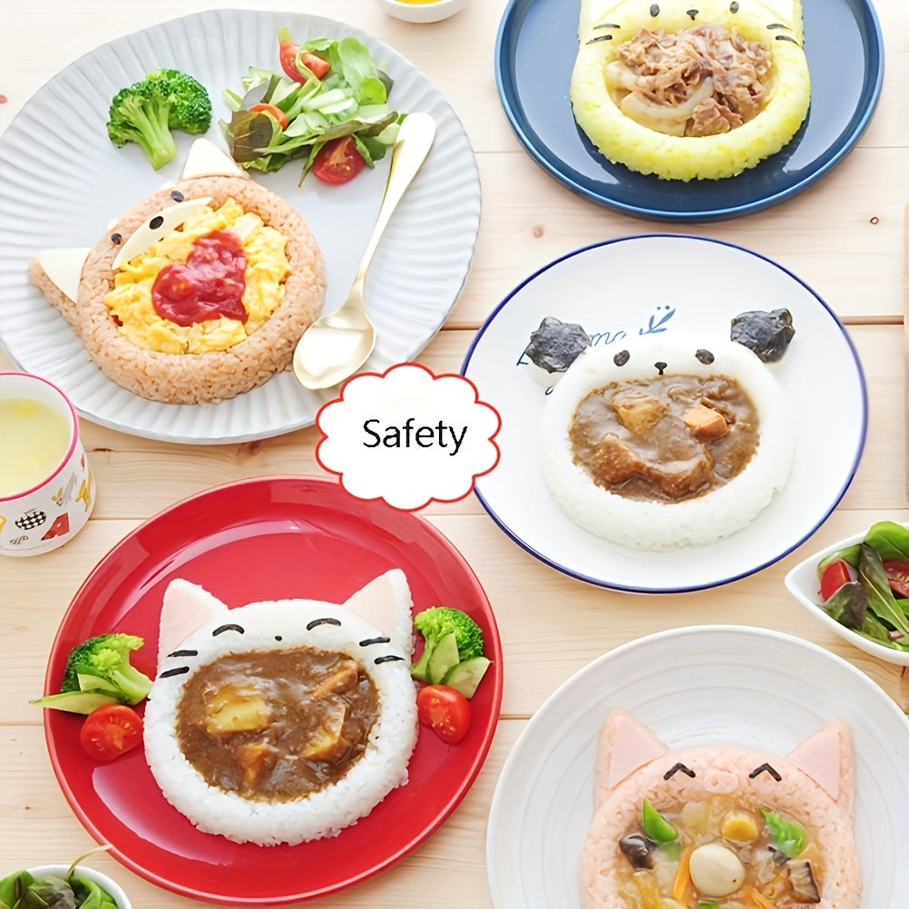 Набор форм для риса с котом и пандой с 160 г риса и инструментами для морской капусты для суши бенто