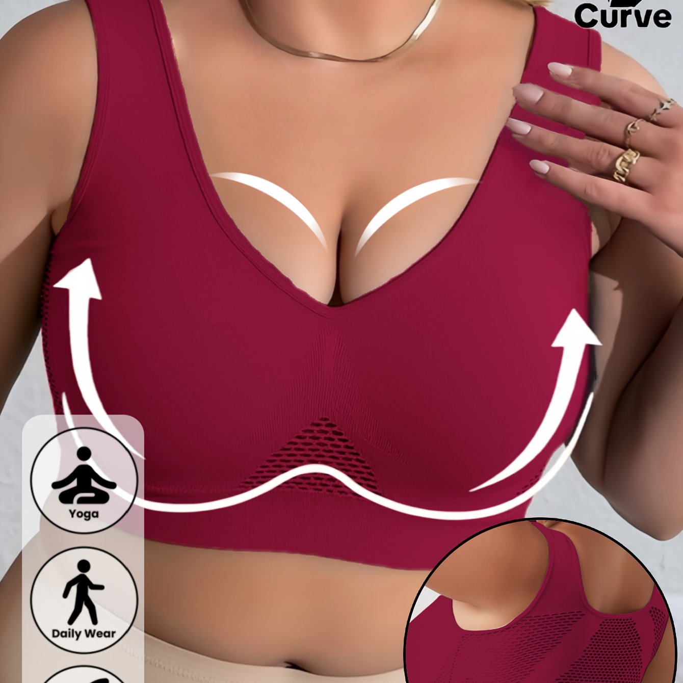 Plus Size Women's Sports Bra Seamless Double-Layer Watermelon Yoga Running Workout