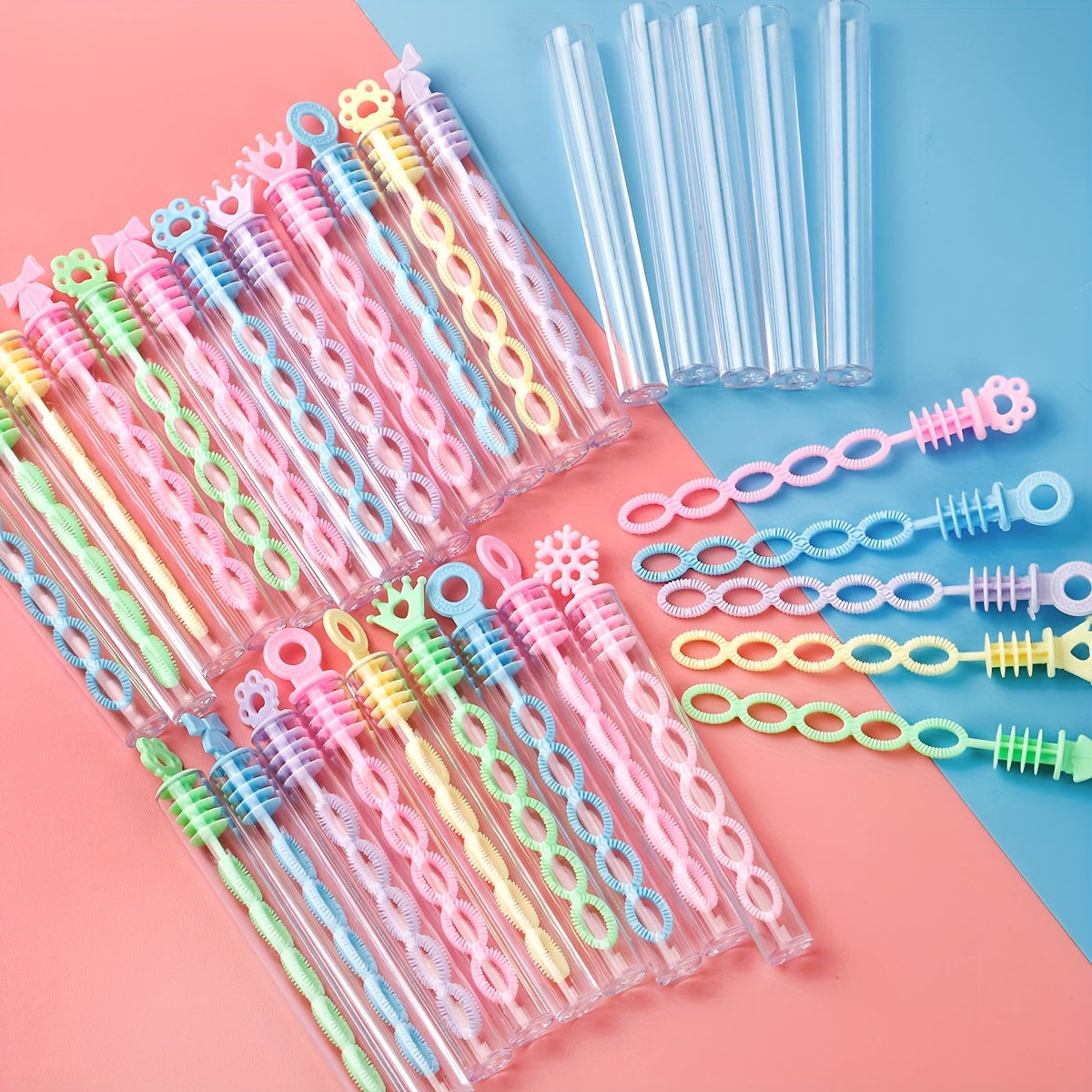 Set of 22 Mini Bubble Wands in Various Shapes for Parties and Events Non-Toxic Plastic