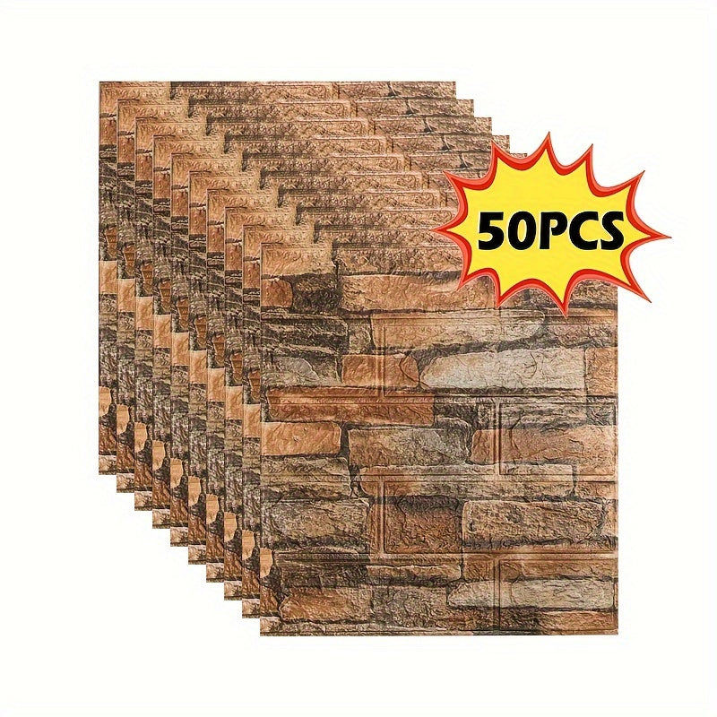 3D Stereo Brick Wall Stickers Waterproof Oilproof Self-Adhesive Indoor Decor 20 50 100 Pieces