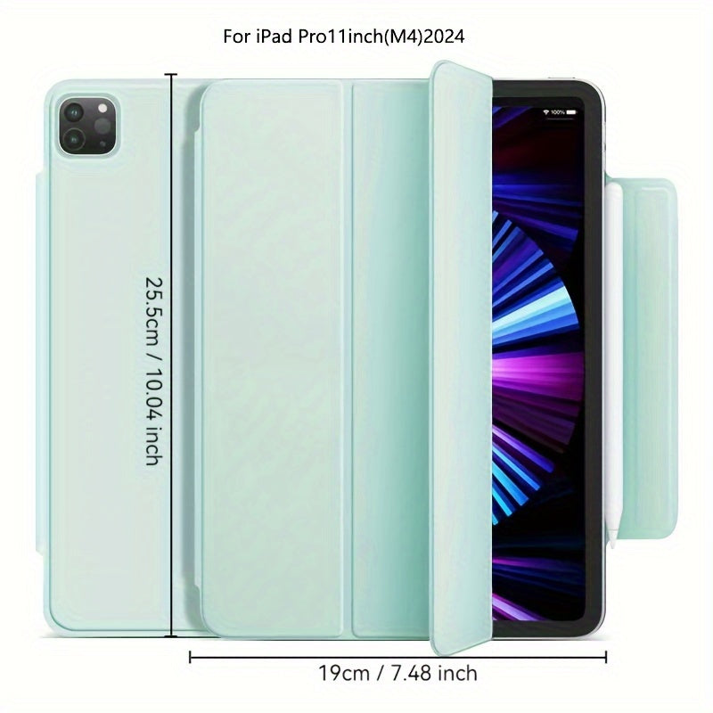 iPad Mini 6, Air 4/5, Pro 11 2022, Air 6 11inch 2024 uchun sun'iy charm aqlli qop. Qalam ushlagichi, kuchli magnit yopilishi va ultra ingichka dizayni bilan egiluvchan qattiq qopqoqni o'z ichiga oladi.