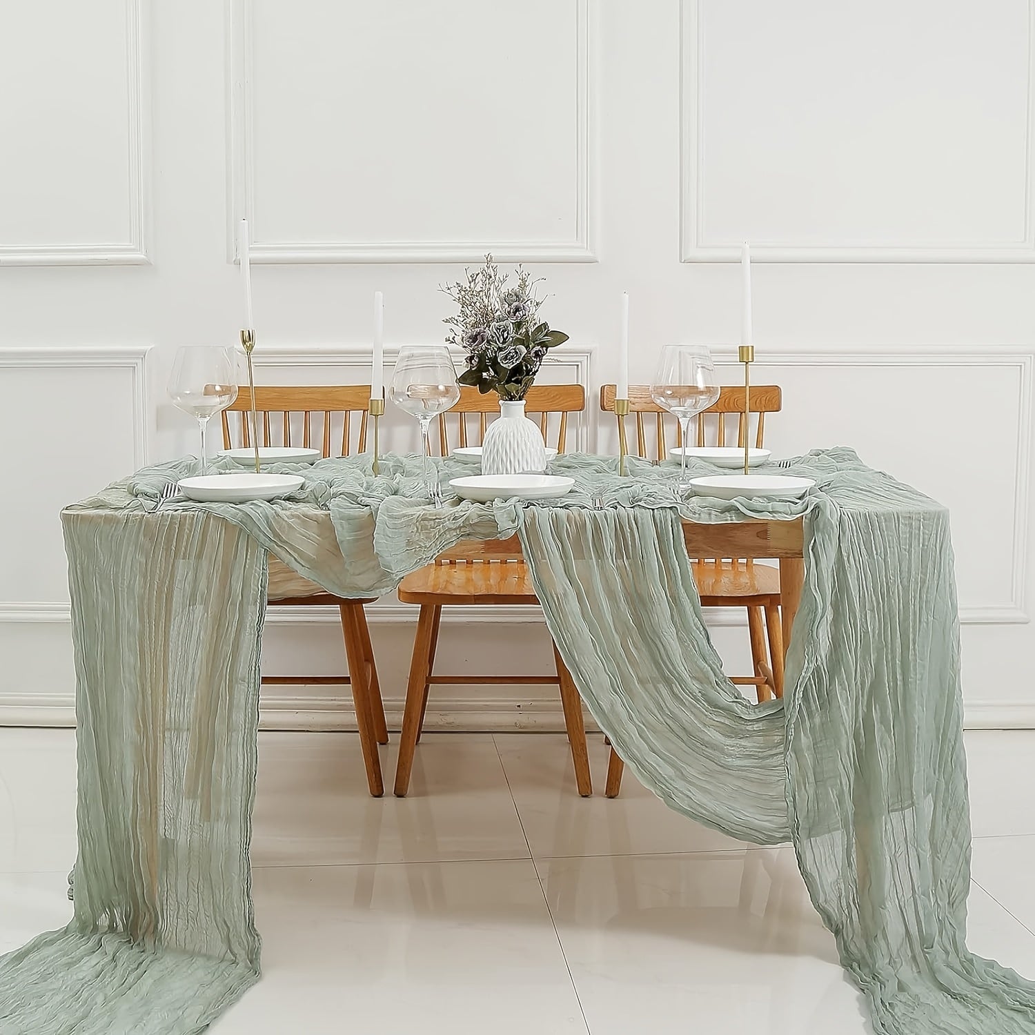 Set of 5 Handmade Polyester Table Runners for Weddings and Events