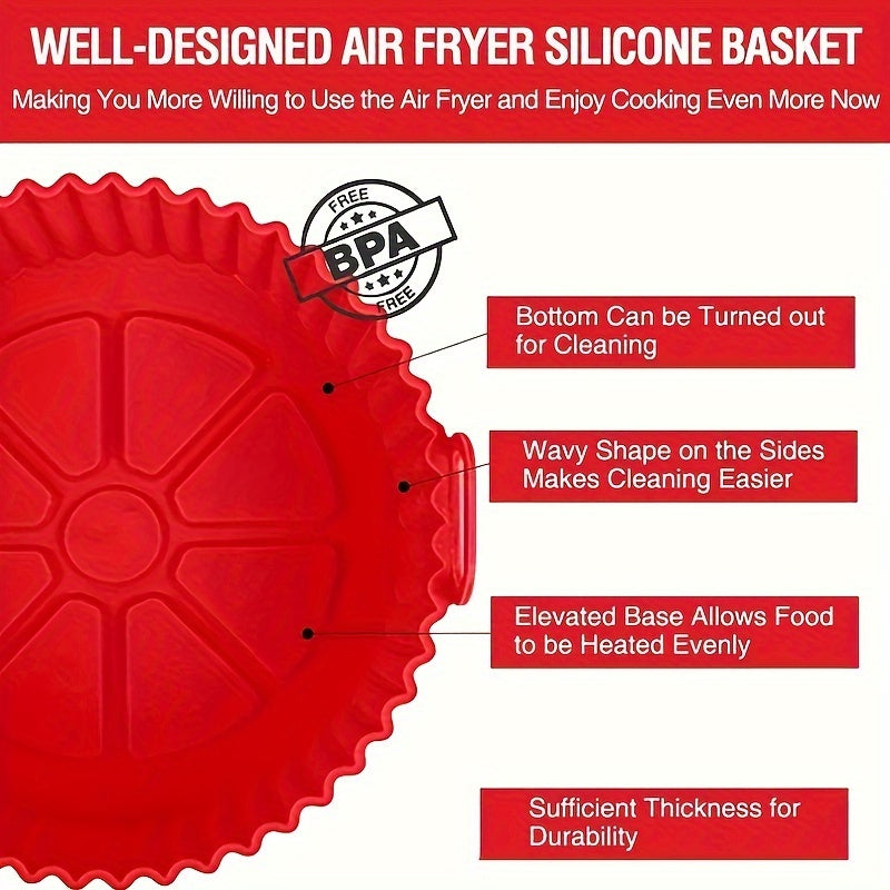 Silicone Air Fryer Accessories Set for 3-5 Quart Ovens Baking Tray Basket Bowl