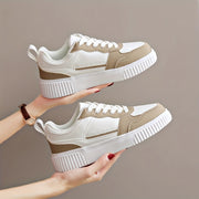 Women's Low-Top Skateboard Shoes Lace-Up Lightweight MD Sole Solid Fabric Upper