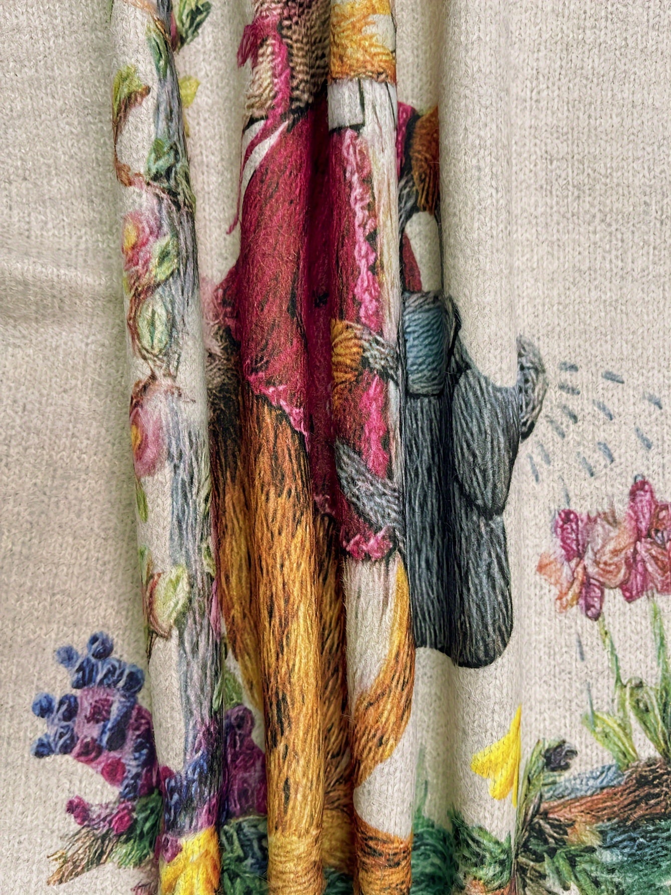 Women's Plus Size Cozy Winter Sweater Long Sleeve Bunny Print Knitted Pullover