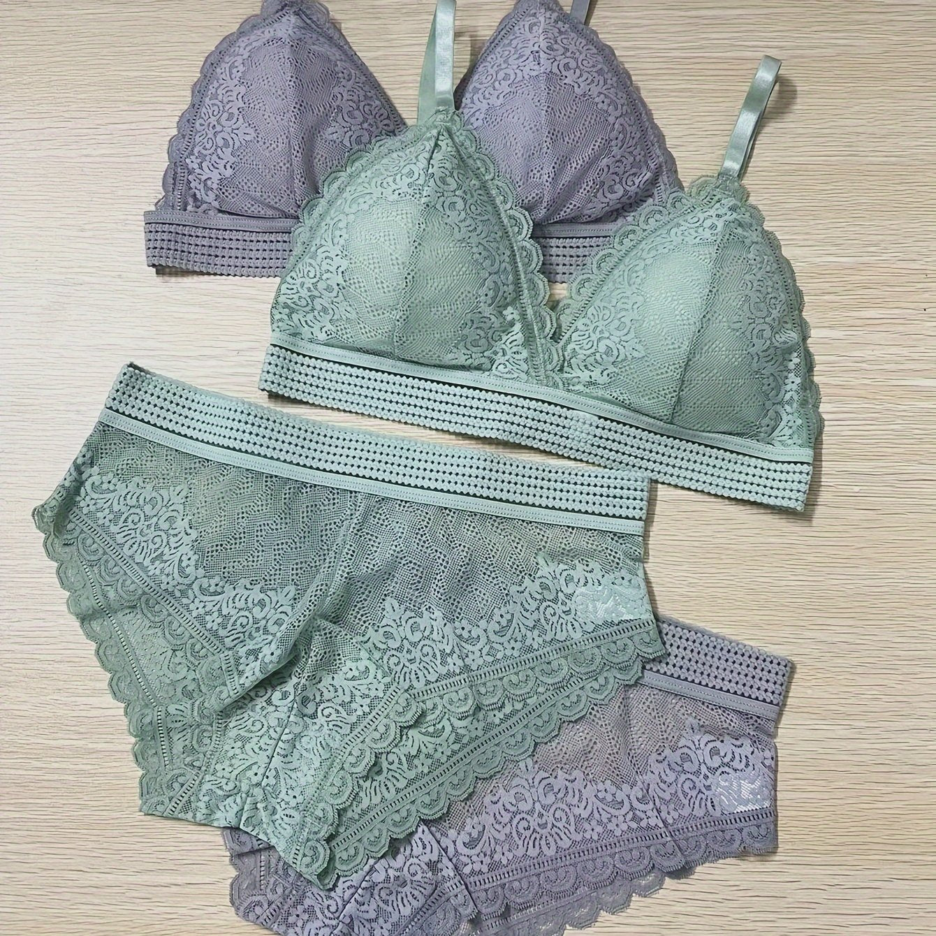 Women's Lace Cami Bra and Panties Lingerie Set Two-Piece