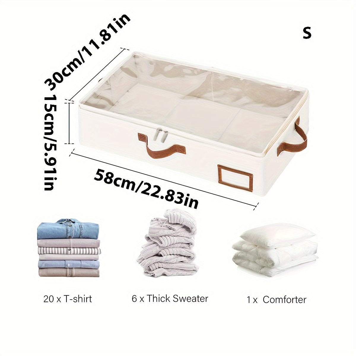 Bolsa de almacenamiento a prueba de agua para edredones con asas de cuero, organizador duradero de poliéster para ropa y edredones