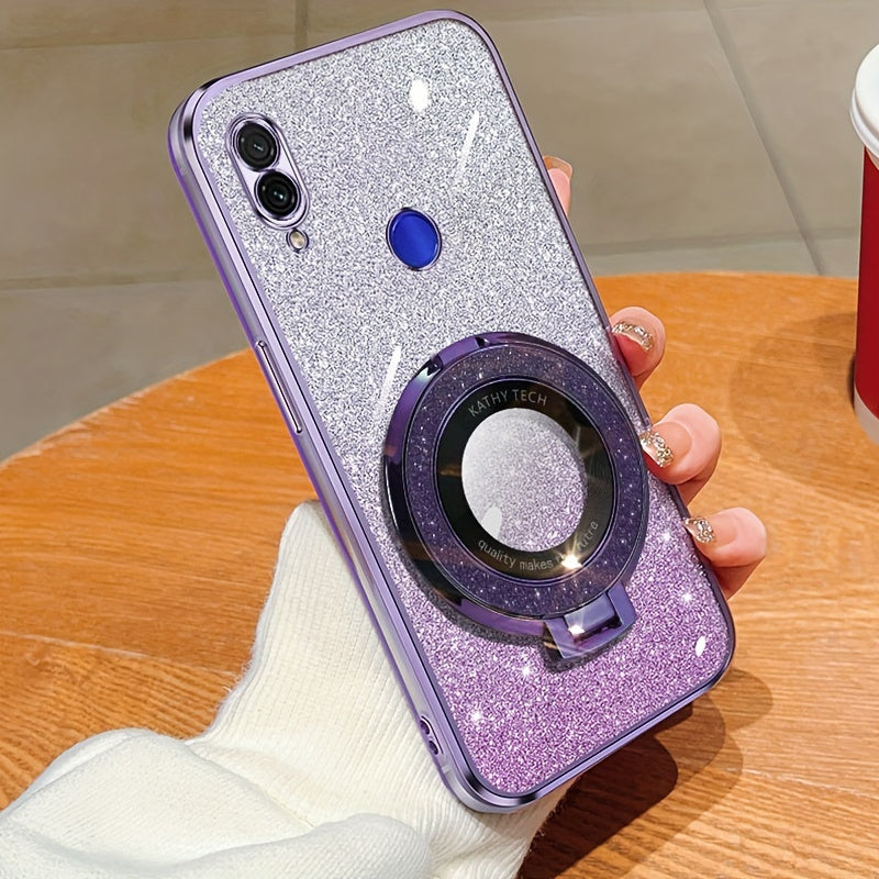 Magnetic Suction Phone Case for Redmi Series with Gradient Flash Powder Shockproof TPU