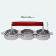 Compact Meat Patty Maker for 3 Patties Portable Burger Press for Grilling and BBQ