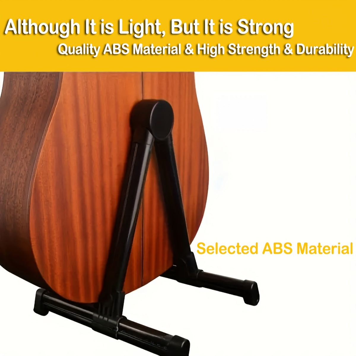 ABS Guitar Stand Adjustable Foldable Non-Slip A-Frame for Acoustic Electric Ukulele Basses