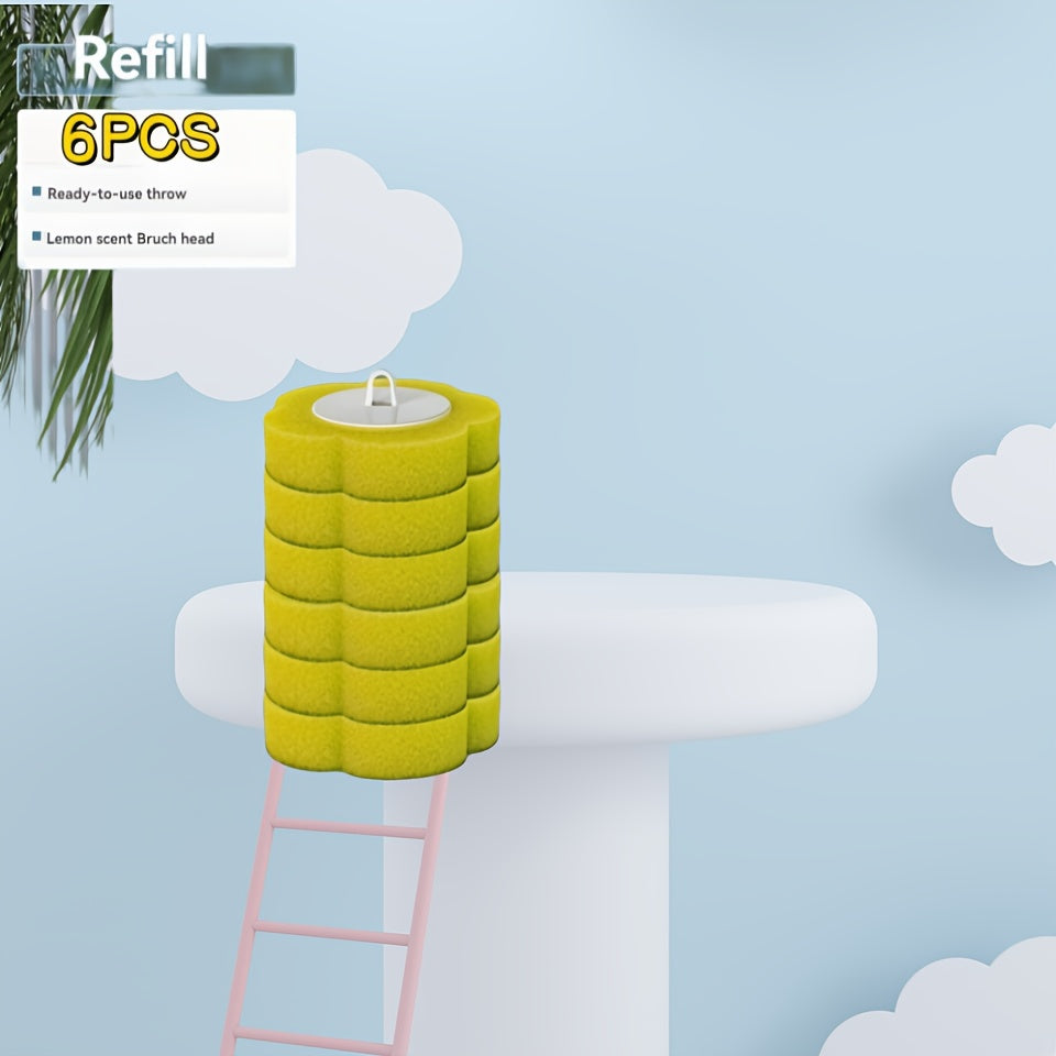 Bir martalik hojatxona cho'tkasi to'plami - oson tozalanadigan, devorga o'rnatiladigan, batareyasiz, hojatxona va hojatxona tozalash uchun ideal.