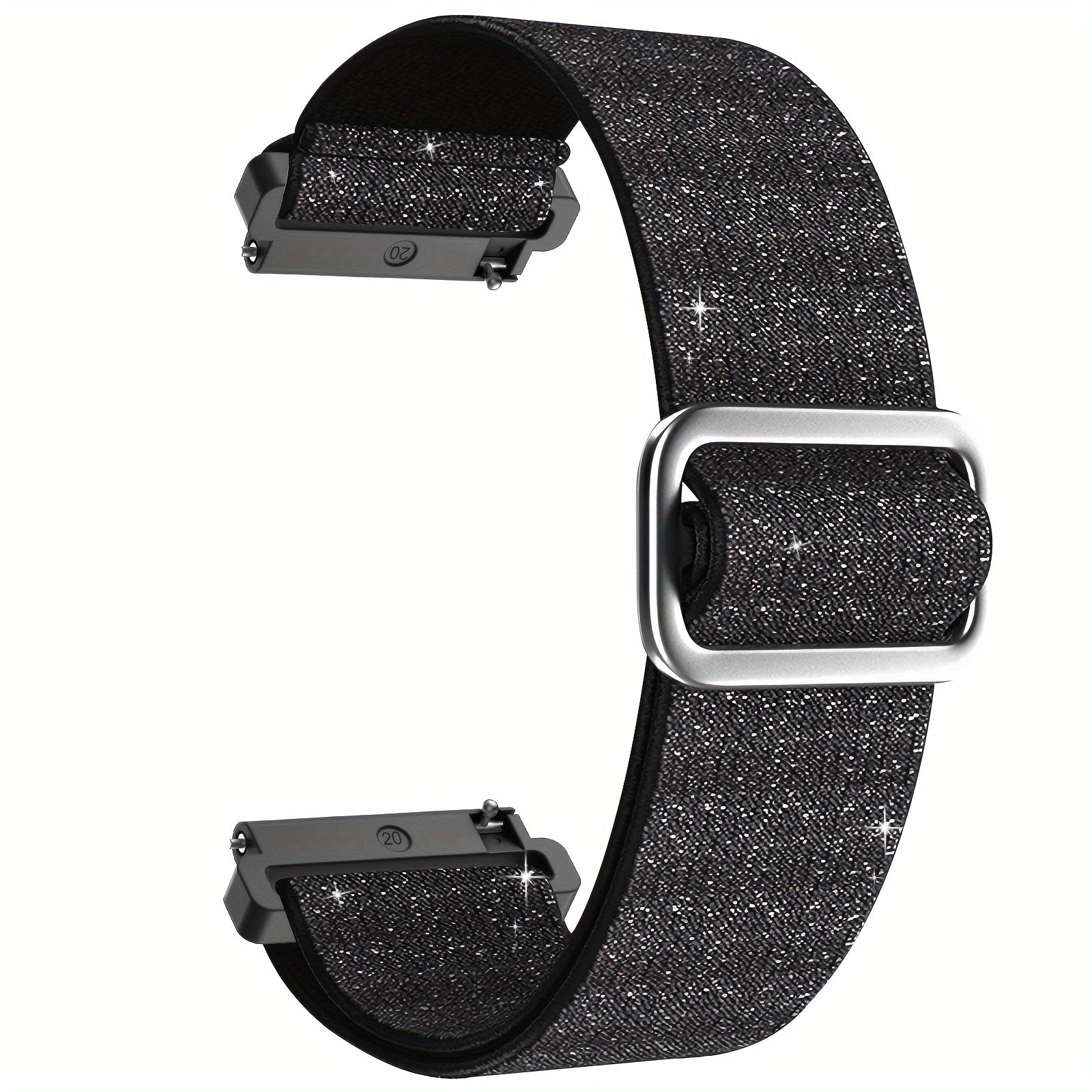 Correas de reloj de nylon brillante y elástico de 20mm para modelos Samsung Galaxy Watch, ajustables, elásticas, trenzadas, deportivas, para mujer