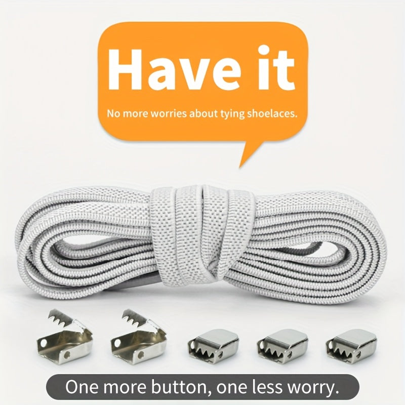 Adult Non-Slip Elastic Shoe Laces, Polyester Spandex, 9 Colors, 100cm