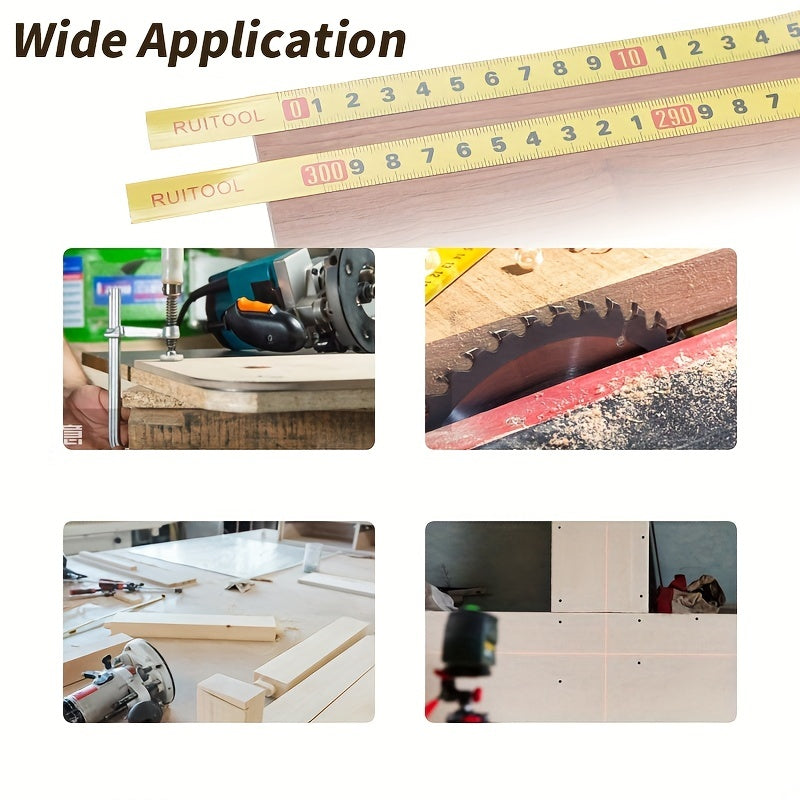 Self-Adhesive Tape Measure Iron 0.5 Inch Wide Metric Scale for Woodworking