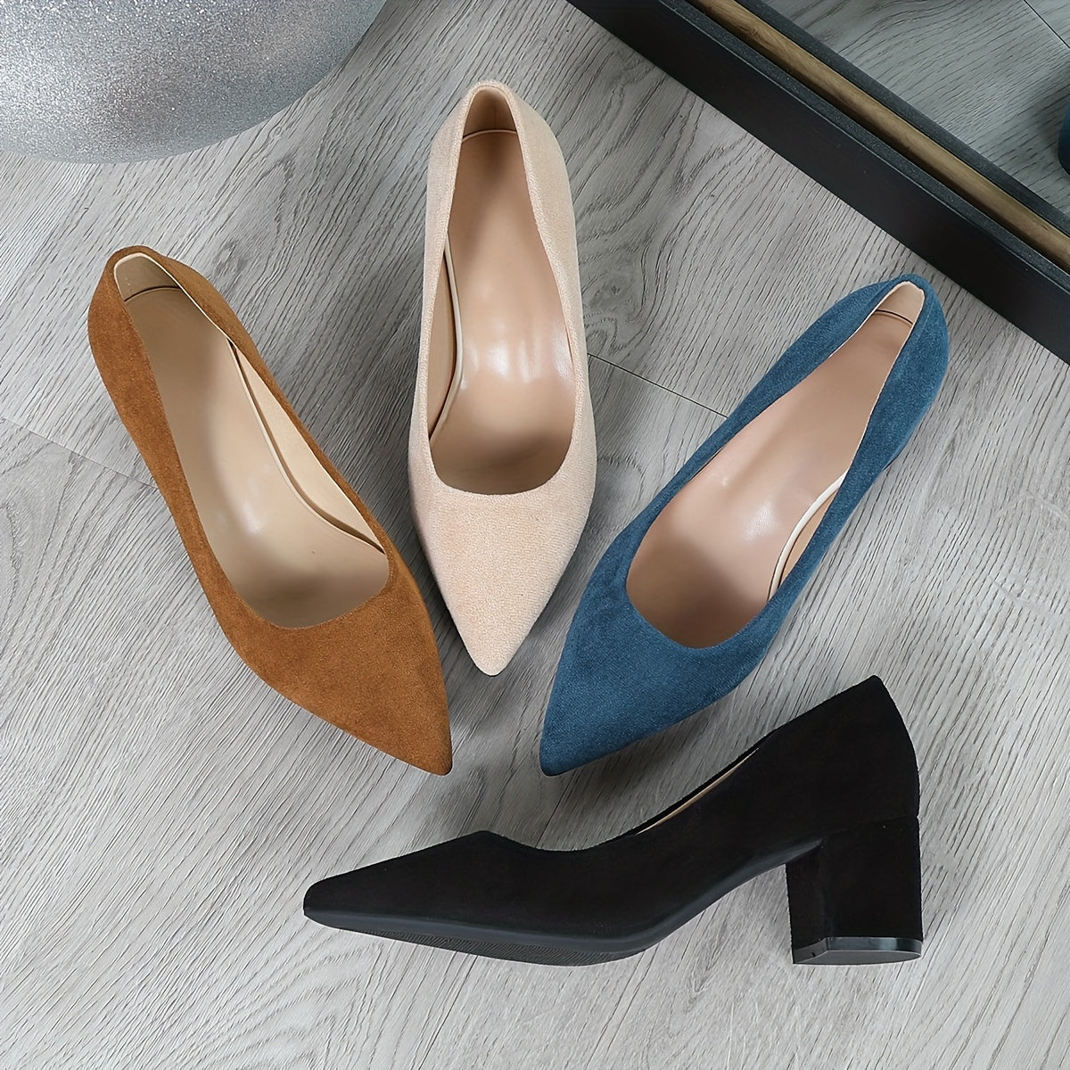 Women's Mary Jane Pumps All-Season Solid Color Heeled Shoes