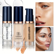 Juego de maquillaje portátil con primer, corrector y base líquida para principiantes