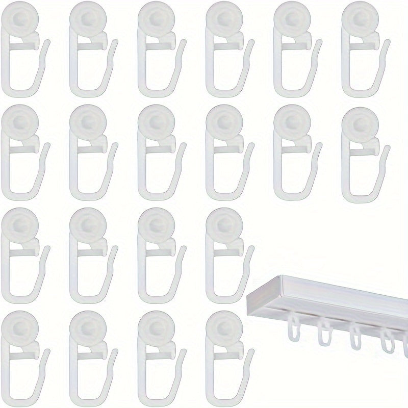 Set of 20 Metal Curtain Hooks for Drapes and Curtains
