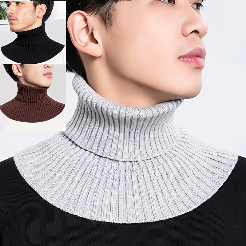 Knit Neck Gaiter for Men Warm Winter Faux Collar Stylish Autumn Accessory