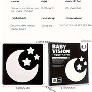 Tarjetas educativas para niños para el desarrollo de la cognición y la visión en blanco y negro y rojo