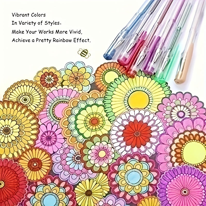 72-та гель ручка учун қайта тўлдиришлар, кўпрангли металлик флуоресцент 0.8мм жўғрофий нуқта, офис ва мактаб учун