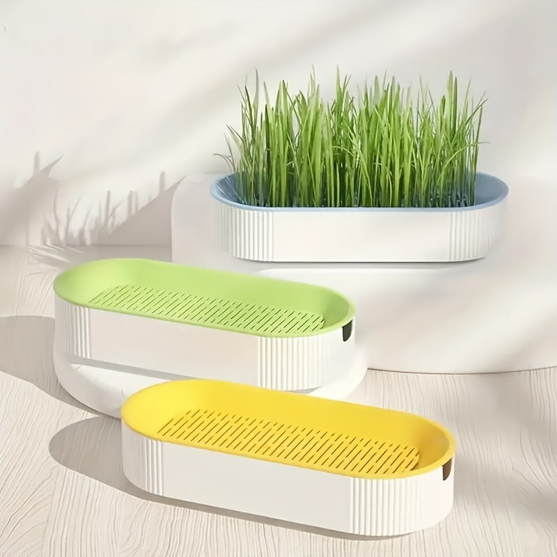 Hydroponic Cat Grass Growing Kit with Durable Tray Indoor Gardening